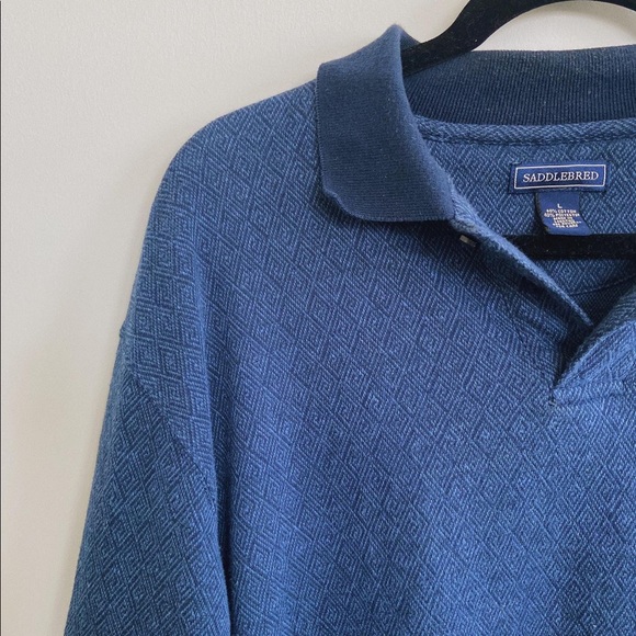 Saddlebred Men’s Navy Collared Sweater - Picture 3 of 6